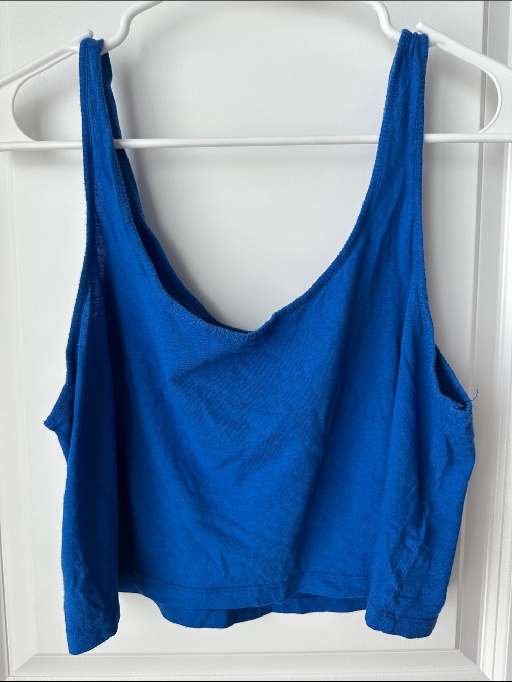 Express Royal Blue Scoop Neck Cropped Tank